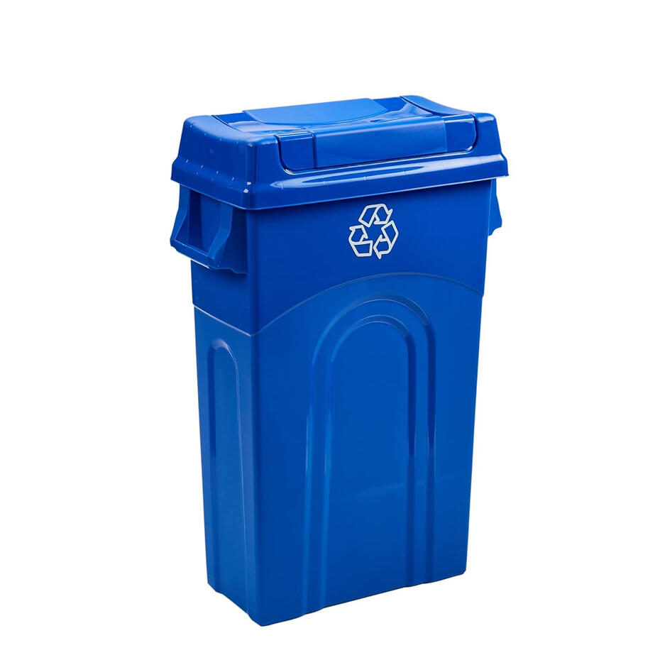 23 gallon recycling trash bin with swing lid for home and office use